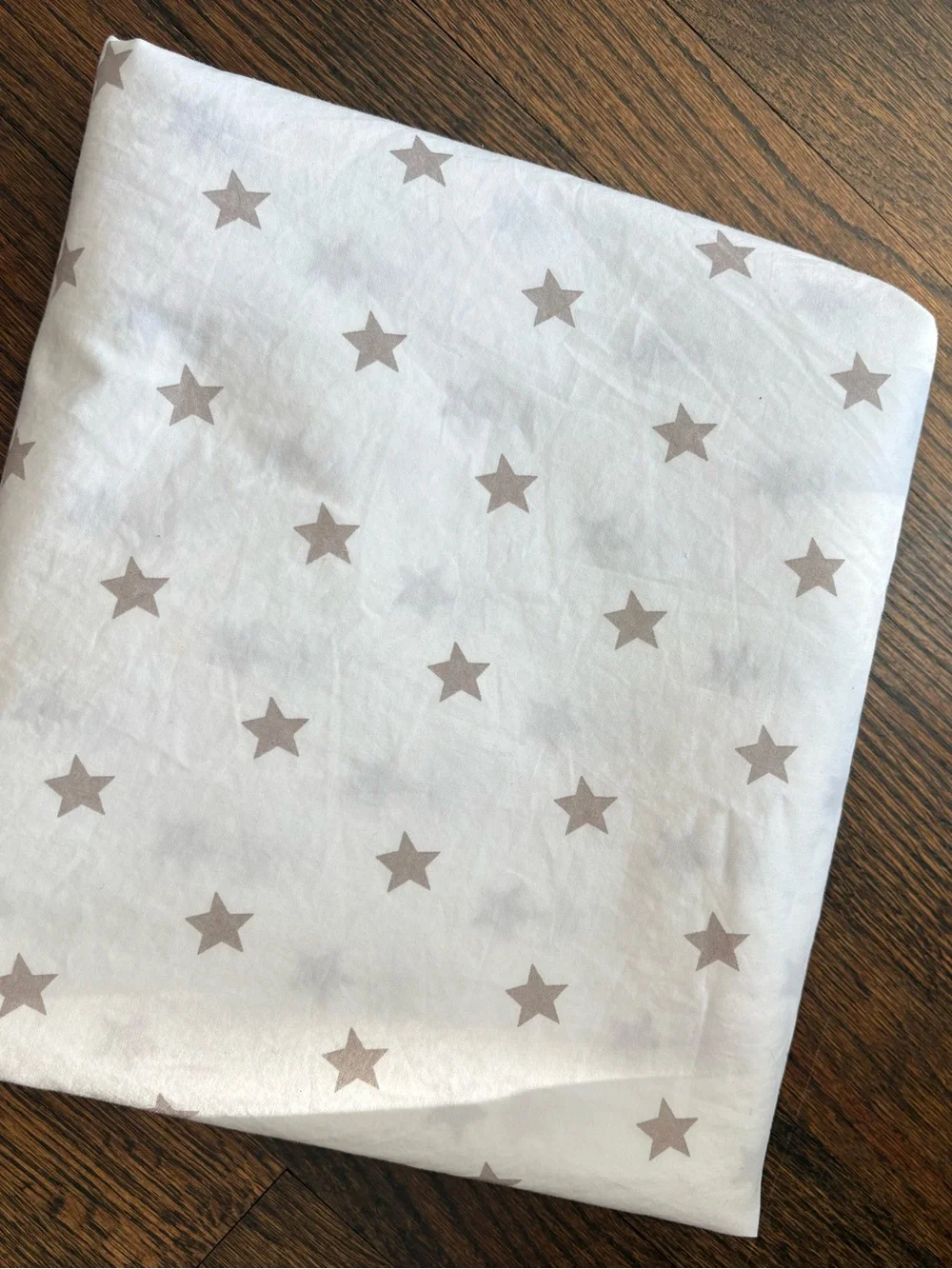 Pottery Barn Kids White Twin Flat Sheet with Gray Star Print